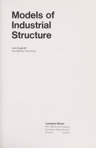 Tapa de Models of industrial structure