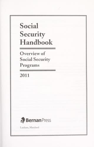 Tapa de Social Security handbook