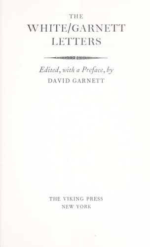 Tapa de The White/Garnett letters