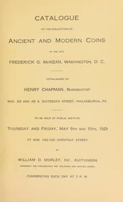 Tapa de Collection of coins of the late Frederick G. McKean