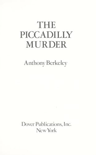 Tapa de The Piccadilly Murder
