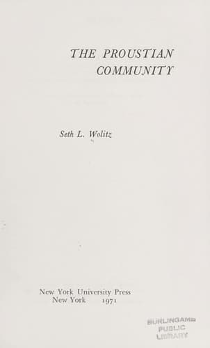 Tapa de The Proustian community
