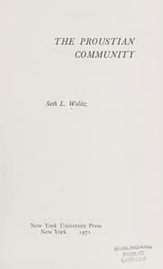 Tapa de The Proustian community