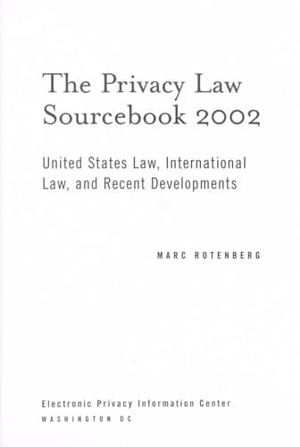 Tapa de The privacy law sourcebook 2002