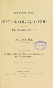 Tapa de Die functionen des centralnervensystems und ihre phylogenese