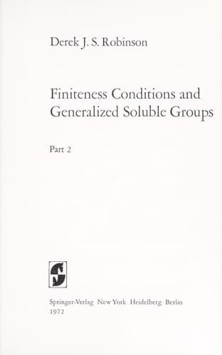 Tapa de Finiteness conditions and generalized soluble groups