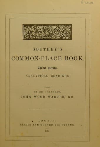 Tapa de Common-place book