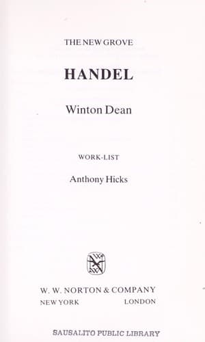 Tapa de The New Grove Handel