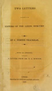 Tapa de Two letters addressed to the editors of the Leeds Mercury, with an appendix containing a letter from Mr. R.G. Horton