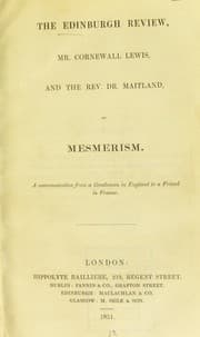 Tapa de The Edinburgh Review, Mr. Cornewall Lewis, and the rev. Dr. Maitland on mesmerism