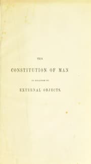Tapa de The constitution of man considered in relation to external objects