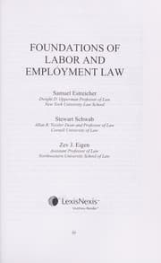 Tapa de Foundations of labor and employment law