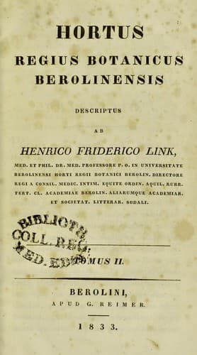 Tapa de Hortus regius botanicus berolinensis