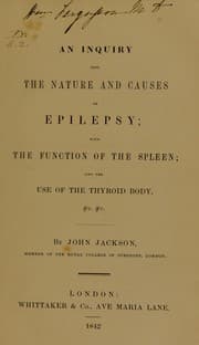 Tapa de An inquiry into the nature and causes of epilepsy
