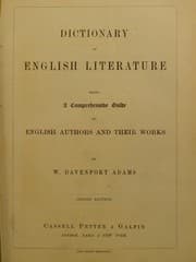 Tapa de Dictionary of English literature, being a comprehensive guide to English authors and their works