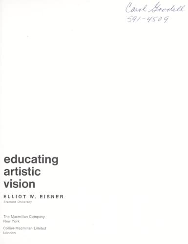 Tapa de Educating artistic vision