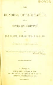Tapa de The honours of the table; with hints on carving. Illustrated by numerous engravings