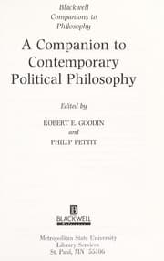 Tapa de A Companion to contemporary political philosophy