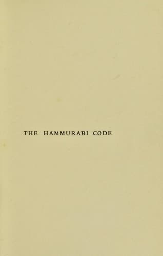 Tapa de The Hammurabi code and the Sinaitic legislation