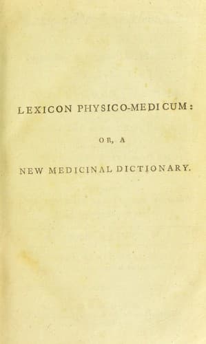 Tapa de Lexicon physico-medicum