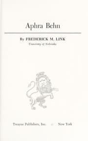 Tapa de Aphra Behn