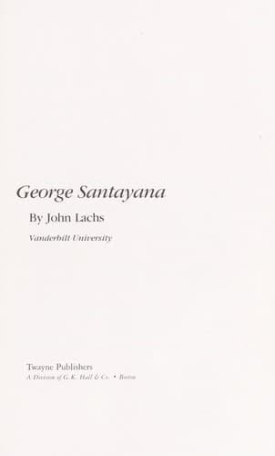 Tapa de George Santayana