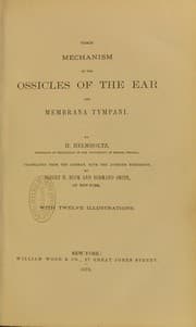 Tapa de The mechanism of the ossicles of the ear and the mebrana tympani