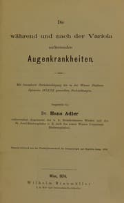 Tapa de Die w©Þhrend und nach der Variola auftretenden Augenkrankheiten