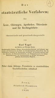 Tapa de Das staats©Þrztliche Verfahren, f©ơr ©rzte, Chirurgen, Apotheker, Thier©Þrzte und f©ơr Rechtsgelehrte theoretisch und practisch dargestellt