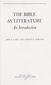 Tapa de The Bible as literature