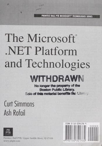 Tapa de The Microsoft .net platform and technologies