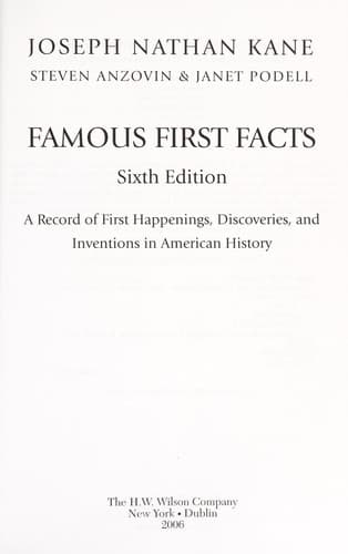 Tapa de Famous First Facts