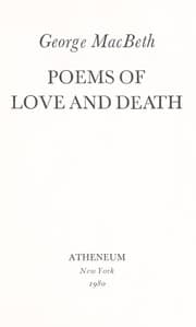 Tapa de Poems of love and death