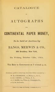 Tapa de Catalogue of autographs and continental paper money ...