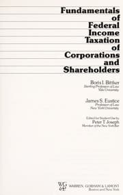 Tapa de Fundamentals of federal income taxation of corporations and shareholders