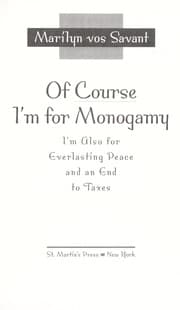 Tapa de Of course I'm for monogamy