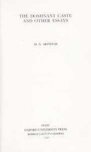 Tapa de The dominant caste and other essays