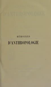 Tapa de M©♭moires d'anthropologie