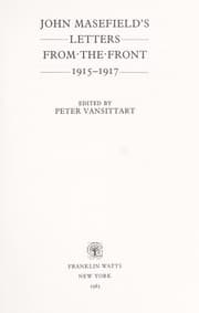 Tapa de John Masefield's Letters from the front, 1915-1917
