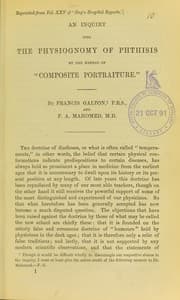 Tapa de An inquiry into the physiognomy of phthisis by the method of 'composite portraiture'