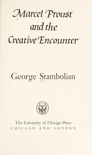 Tapa de Marcel Proust and the creative encounter