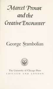 Tapa de Marcel Proust and the creative encounter