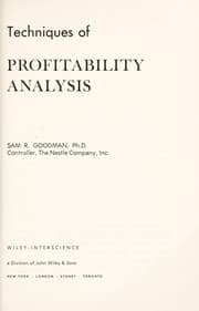 Tapa de Techniques of profitability analysis