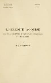 Tapa de L'h©♭r©♭dit©♭ acquise : ses cons©♭quences horticoles, agricoles et m©♭dicales