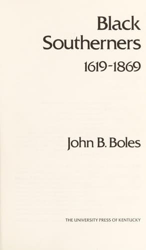 Tapa de Black southerners, 1619-1869