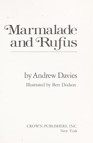 Tapa de Marmalade and Rufus