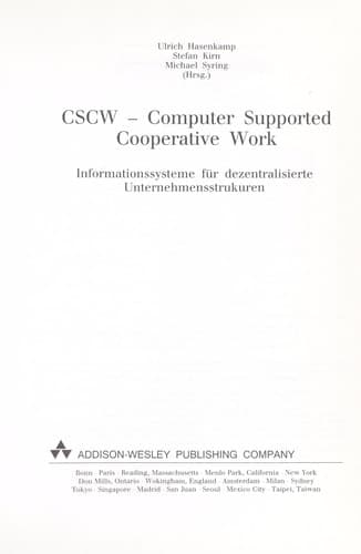 Tapa de CSCW -- computer supported cooperative work