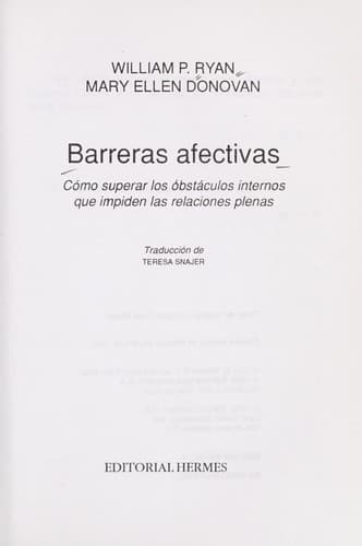 Tapa de Barreras afectivas