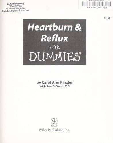 Tapa de Heartburn & reflux for dummies