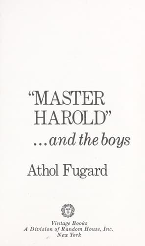 Tapa de "Master Harold"-- and the boys